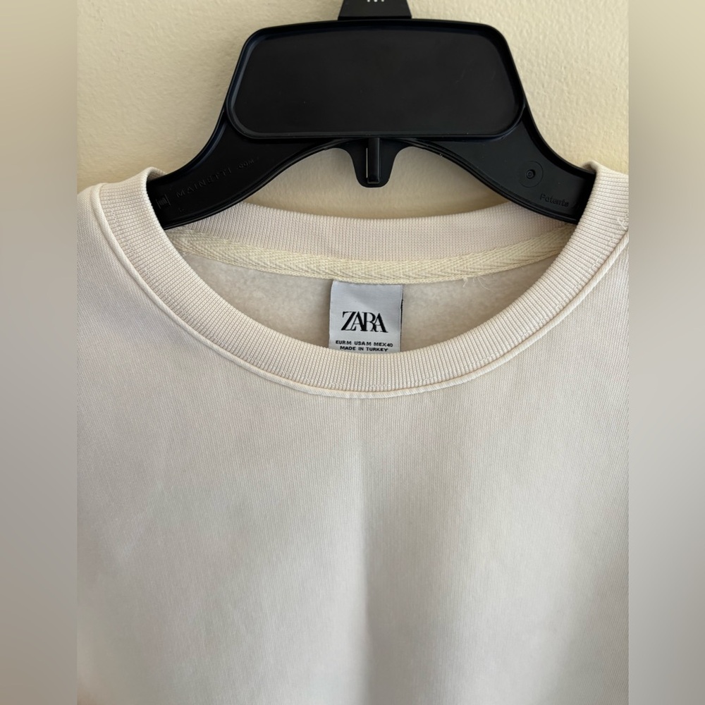 Zara Cream Crewneck Men's Sweater M size - Picture 2 of 10